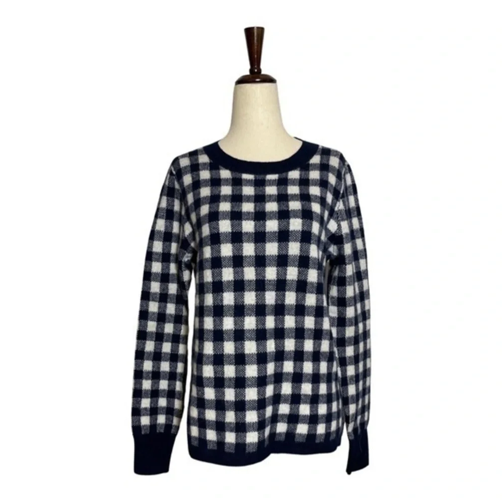 J.Crew • Gingham Checkered Cashmere Sweater S ASO Wednesday Addams